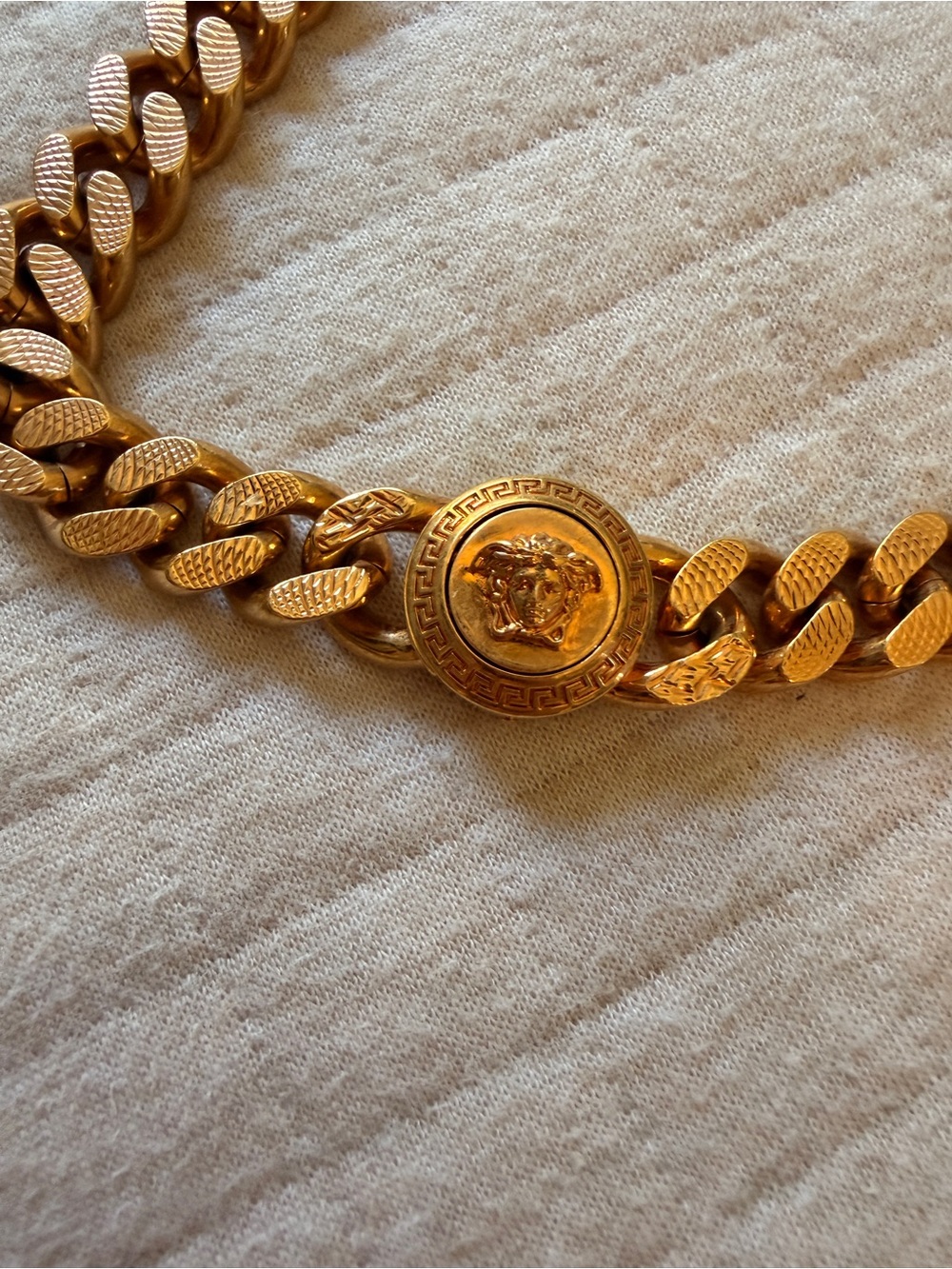 Versace Gold-Tone Cuban Link Chain choker - Picture 2 of 3